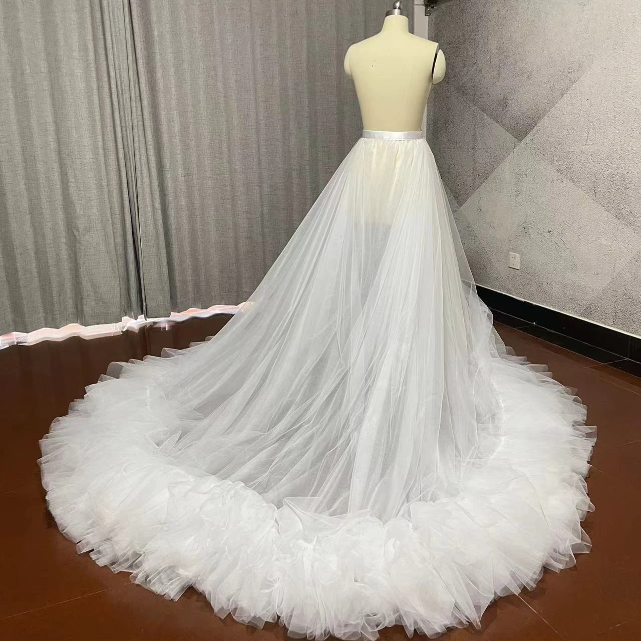 Gonna staccabile in Tulle arruffato soprabito da sposa treno accessorio da sposa dimensioni personalizzate