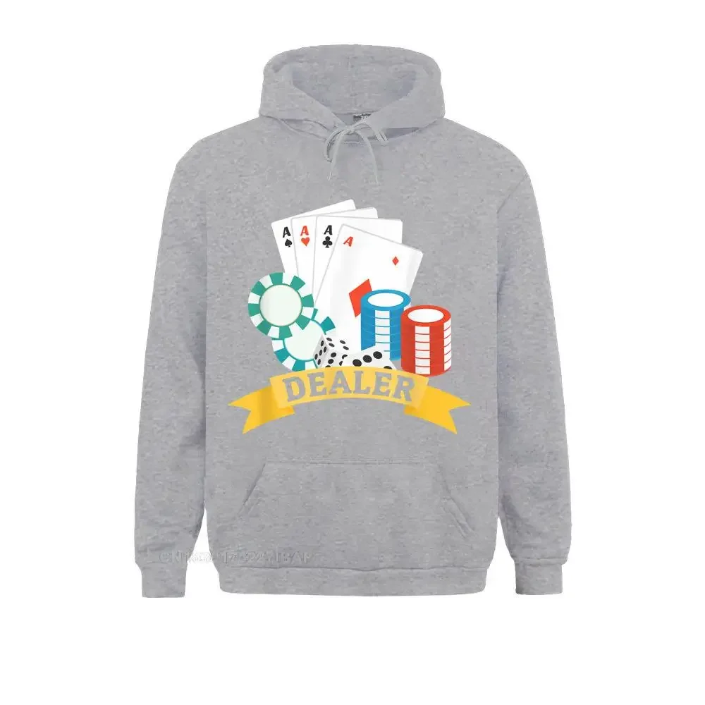 Casino Dealer Hoodie Chips Cards Poker Hoodies Hip Hop Vintage Long Sleeve Women Sweatshirts Holiday Clothes Sweater