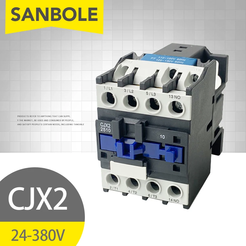 AC Contactor CJX2-2510 2501 Silver Contact LC1 DIN Rail Mounted 1NO 1NC Normal Open Close Voltage 220V/380V/24V/110V