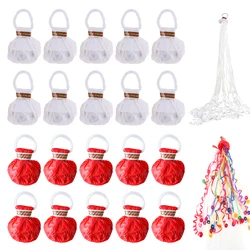 10/20 pacote branco streamers poppers decorações de casamento biscoitos papel mão jogar confetes streamer para fontes de festa de noivado