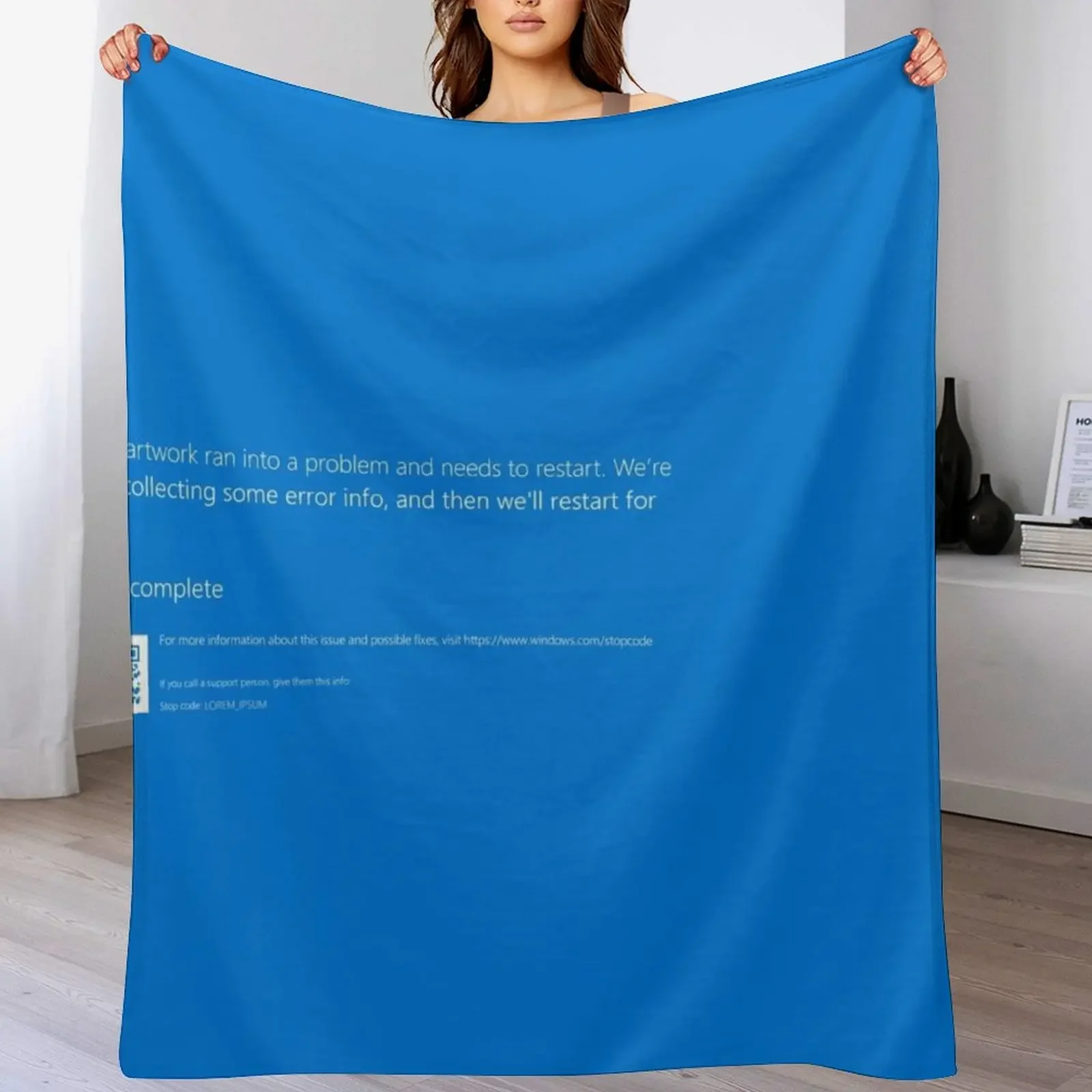 Windows BSOD (Blue Screen of Death) Throw Blanket Elegant Warm Throw Blanket for Hotel Home
