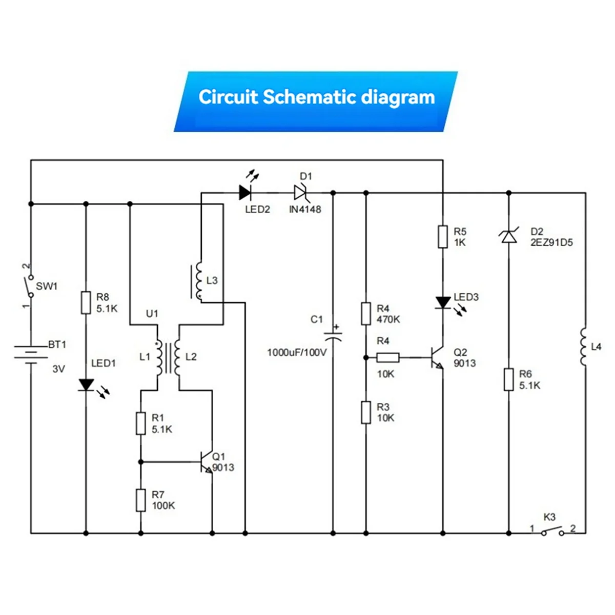 GOB-oDC 3V الارسال الكهرومغناطيسي لتقوم بها بنفسك عدة إلكترونية، مدفع الكهرومغناطيسي عالي الجهد، محول جهد صغير