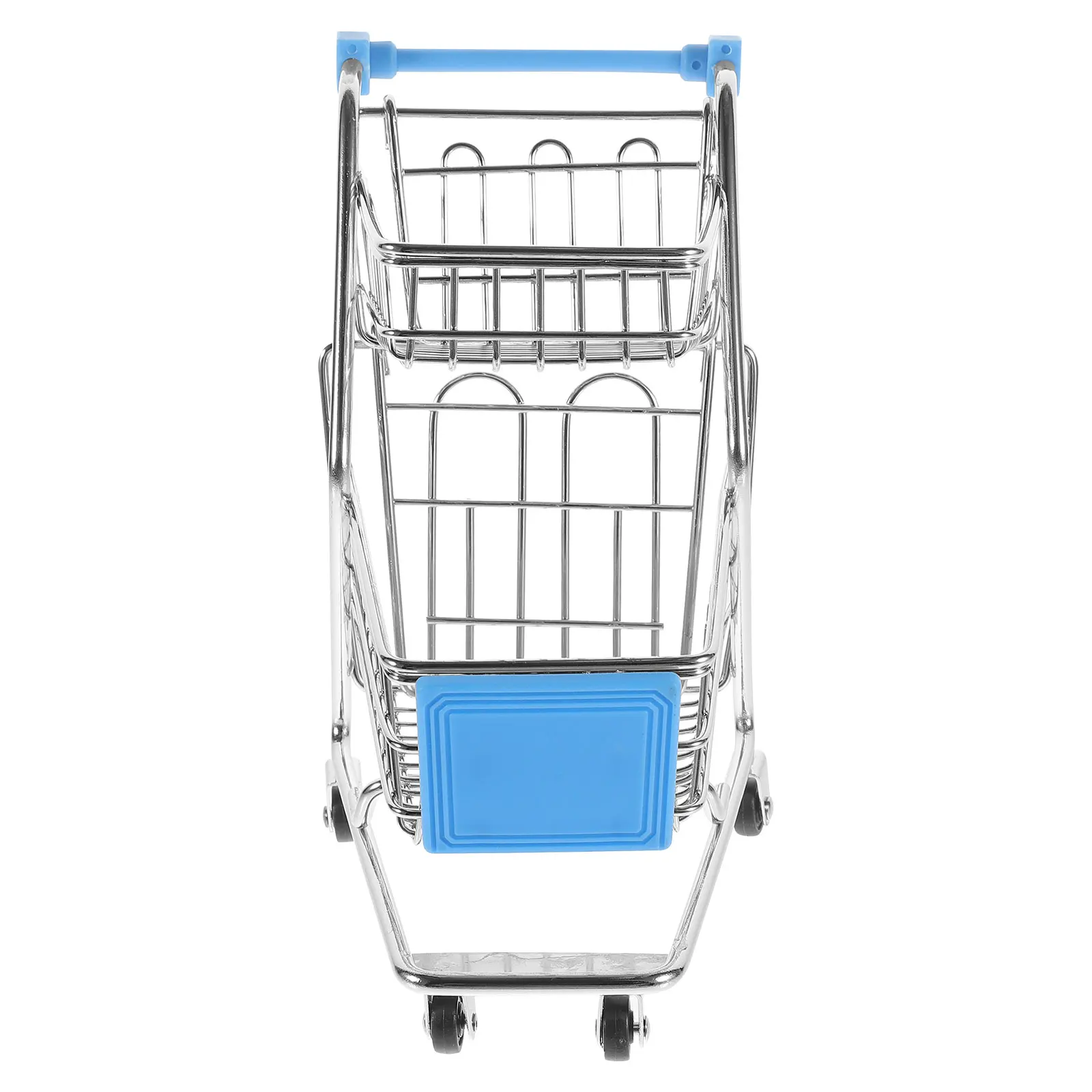 

Carts Mini Shopping Toy Wrought -blue Plastic Trolley Storage Rack Child