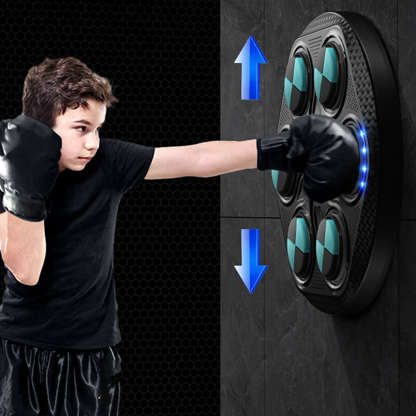 New LED Music Boxing Machine Bluetooth Smart Electronic Music Training Targets Wall Hanging Sandbag with Gloves for Kid Adults