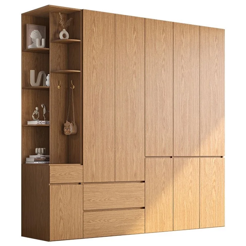 

Medieval solid wood wardrobe, household bedroom storage locker, oak