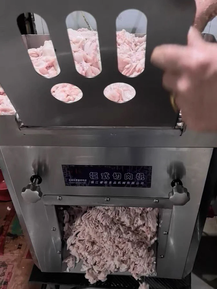 New Automatic Fresh Meat Slicing Shredding & Beef Dicing Machine Alloy Steel Blade 500kg/h Capacity