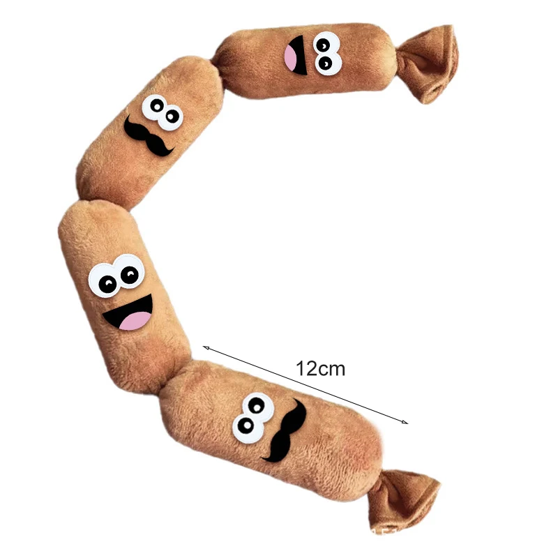 Simulated Dog Sausage Toy Interactive Pet Dog Plush Toy with BB Squeaker Bite-resistant Funny Puppy Self-Play Toy Pet Supplies - view 6
