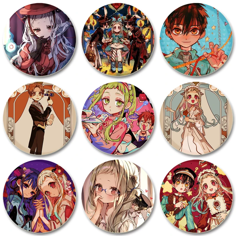 Personaje de Anime Hanako-kun/Nene Yashiro/Kou Minamoto/Aoi Akane, alfileres de solapa, broches redondos, insignia para mochila, accesorios, regalos