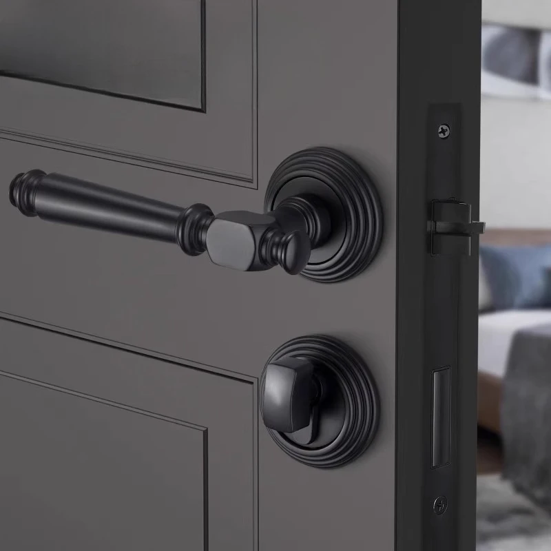 

Латунный дверной замок для комнаты Магнитный бесшумный деревянный дверной замок Современная легкая роскошная деревянная дверная ручка для спальни Универсальный замок