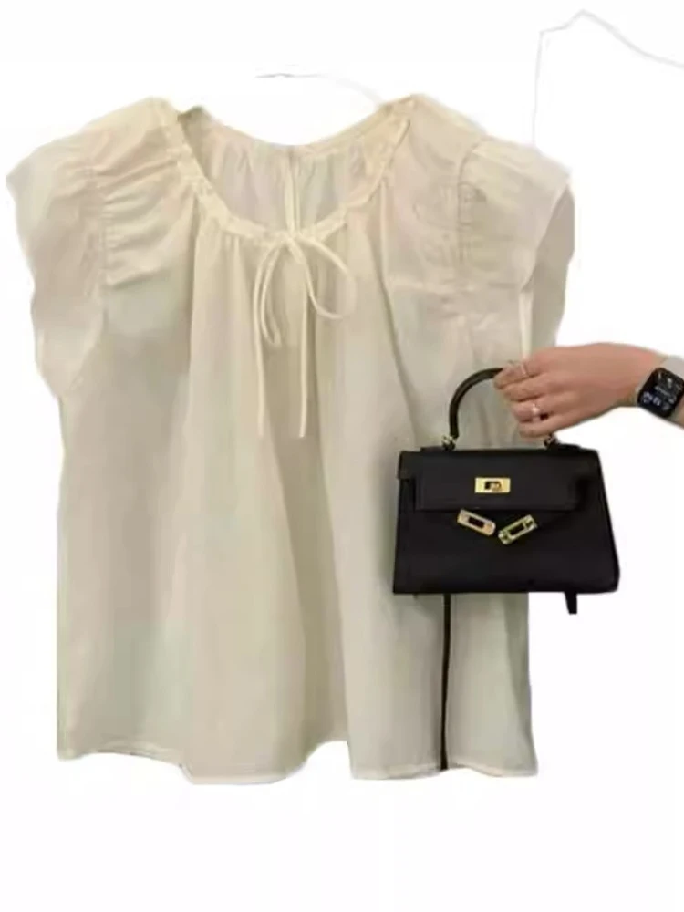 مريحة للتنقل الأبيض irt صيف جديد Sle تصميم صغير تحسس Flng Sve Faion شخصية فضفاضة المرأة Faion #5