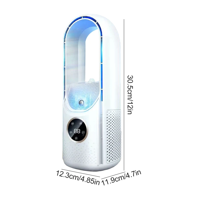 Personal Evaporative Air Cooler Portable Cooling Fan Quiet 6-Speed USB Powered Desk Table Fan for Bedroom Home Office 27RB