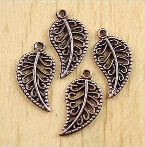 50pcs 19x10mm,hole1mm Crafted hollow leaf design charms for jewery making H0478