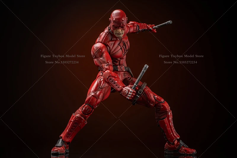 Em estoque escala 1/10 preto vermelho daredevil murdock figura de ação design do corpo móvel 18cm estatueta modelo presentes coleção flftoys