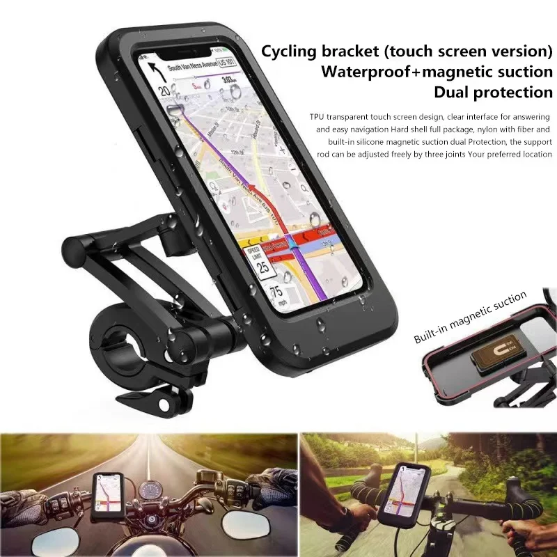 Motorcycle Cell Phone Holder For Rain Waterproof Anti Vibration Moto Bike Bicycle MTB Mobile Stand For iPhone Xiaomi Samsung