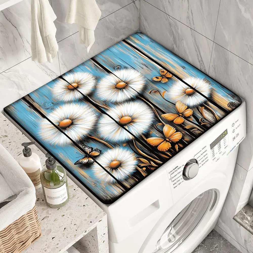 vikama Sunflower Love Washer Dryer Dust Cover Creative Washing Machine Dust Cover Pad Fast Drying Absorbent Protector Mat