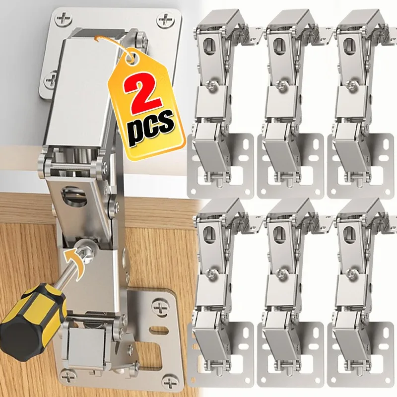 

2/1PCS Cabinet Hinges Steel Hydraulic Door Hinge Damper Buffer Soft Closing Cupboard Furniture Hinges For Corner Hardware Tools
