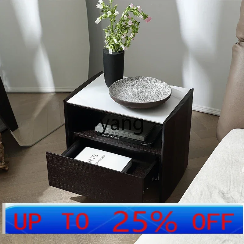 

Lmm small apartment household bedroom seam storage table minimalist rock slab side cabinet