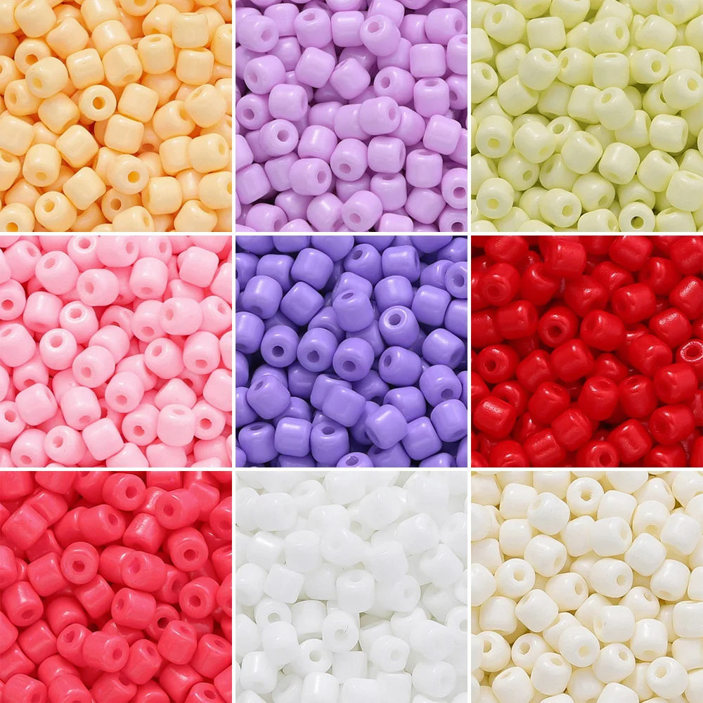 

50/100pcs/Lots 4.5×4.5mm Glass Solid Color Bead Spacer Beads for Jewelry Making DIY Bracelet Necklace Accessories