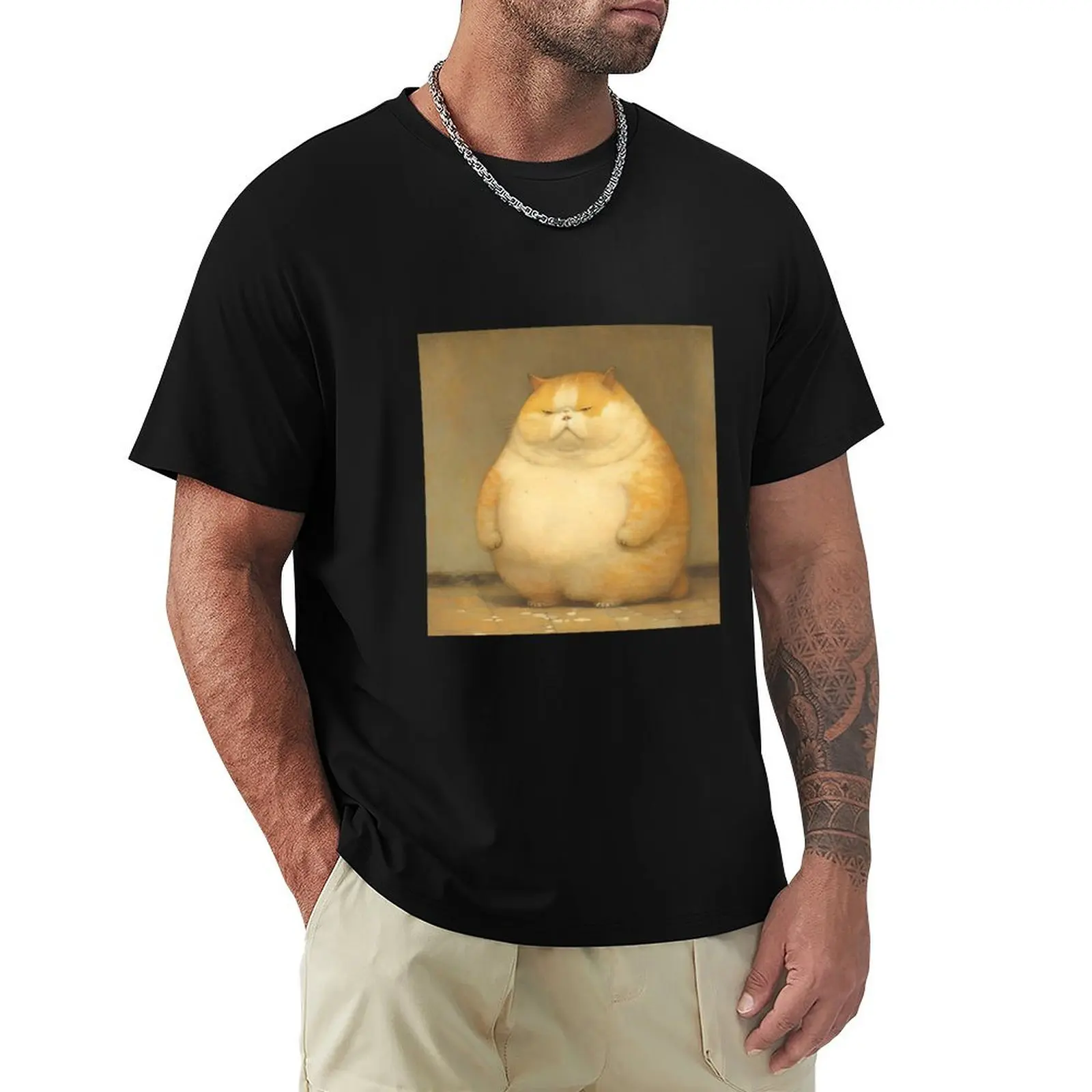 

Vintage Cute Cat standing up T-Shirt Cool Feeling Summer Tee Shirt