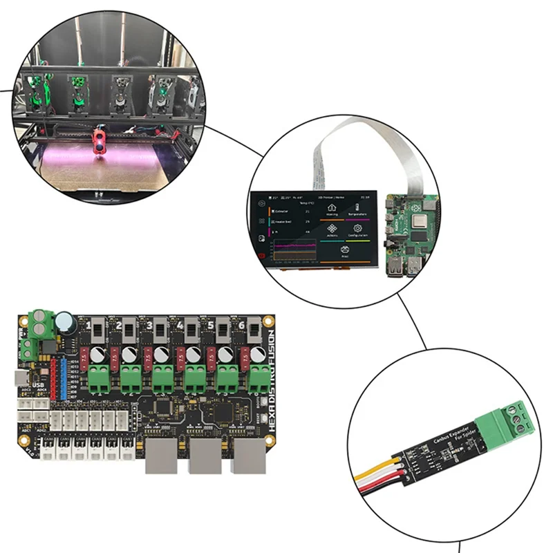 Multi-Function 3D Printer HUB 6-Way CANBUS USB 2.0 Hexa Disto Fusion Board Power Distribution Expansion Board