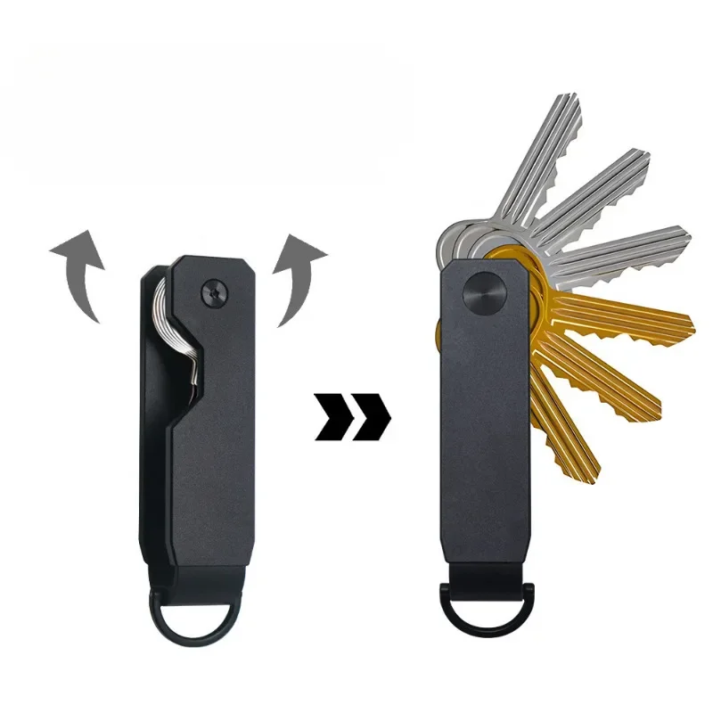 ​​Metal Key Organizer Holder Minimalist Design Secures 1-5 Keys Compact Portable Keychain Case Aluminum Key Loss Prevention​​