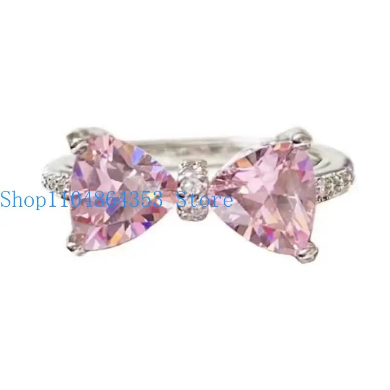 652F خواتم بونوت مع حجر كريستال خواتم بونوت جمالية للفتيات Y2K #4