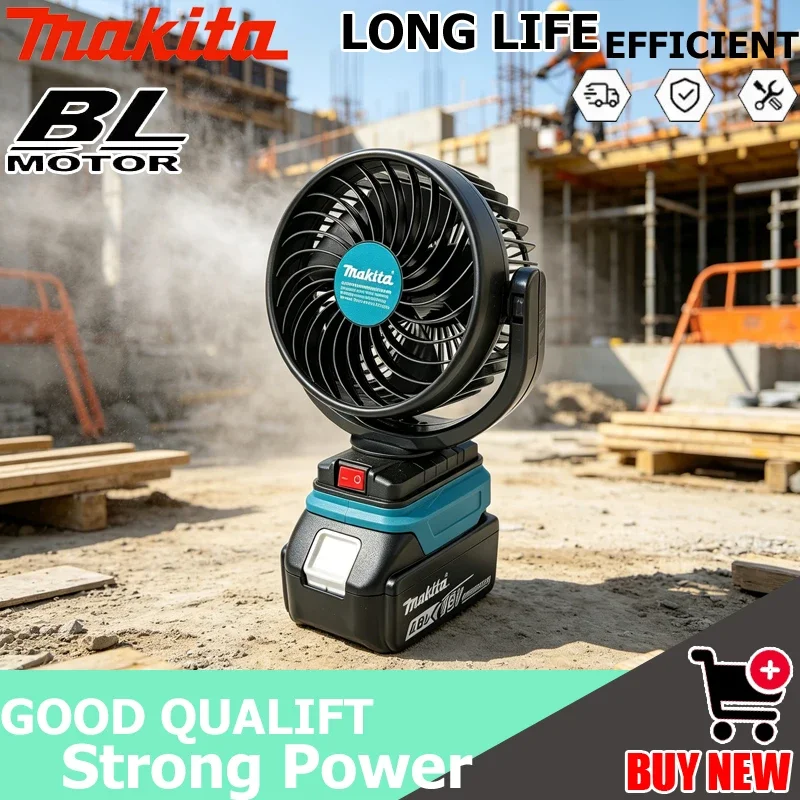 

Makita 21V Li-ion 5" Portable Cooling Fan, DC & USB Rechargeable Cordless Fan, Compact for Home, DIY Workshop & Industrial Use