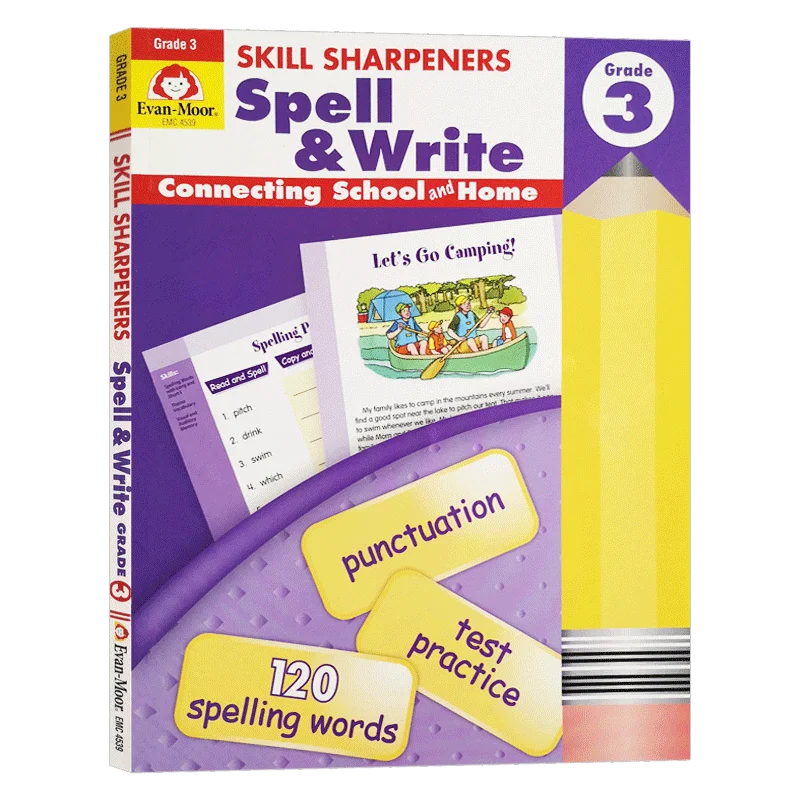 Evan-Moor Skill Sharpeners Spell & Write, Grade 3 Workbook,aged 6 7 8 9, English book 9781596730472