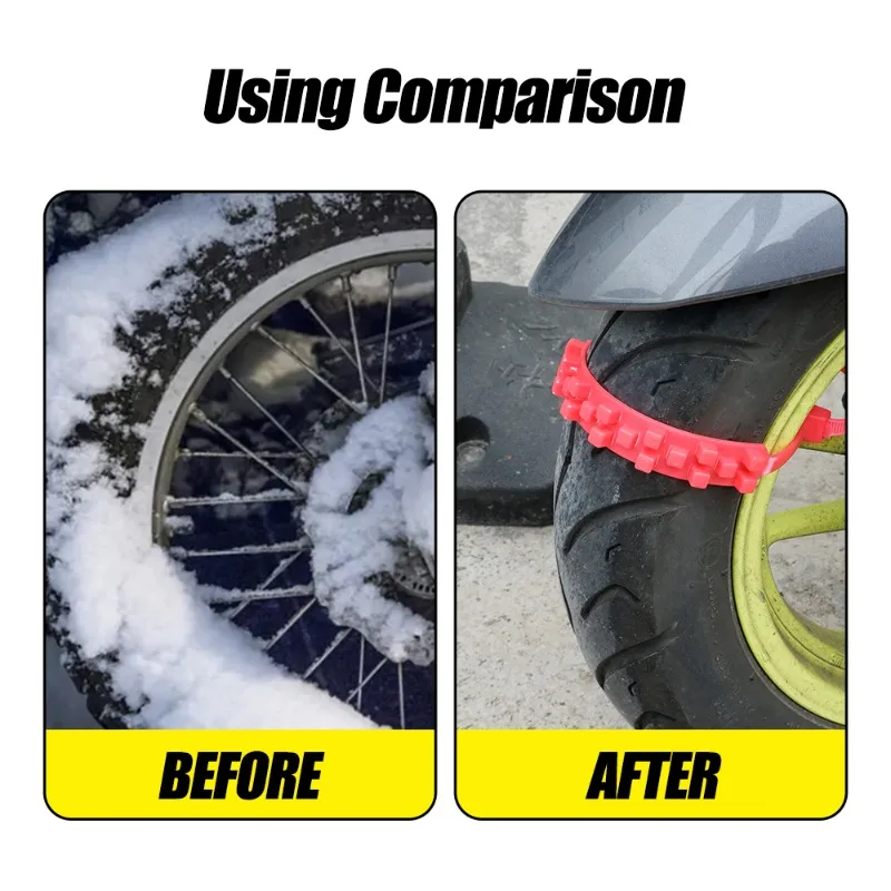 Triangle Anti-slip Tie Emergency Safety Belt with Snow Chains for Winter Tyres  and Reusable Ties for Motorcycle and Bike