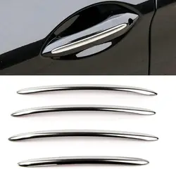Silver 4 piece Exterior Door Handle Stripe Cover Stainless Steel Decorative Sticker Suitable For BMW 5 Series F10 F11 2010-2017