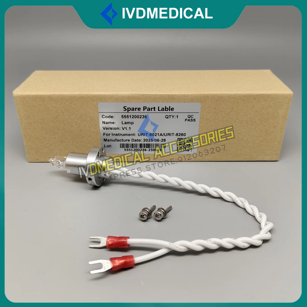 

1pc Original 12V20W Halogen Lamp For Urit 8021A 8020A 8021A 8030 8026 8060 8061 8240 8260 Biochemical Analyzer Lamp 8021A 8030