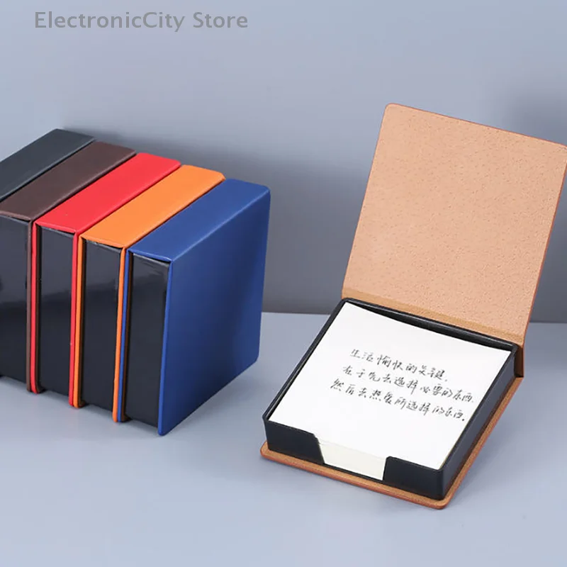 Коробка для заметок с блокнотами, диспенсер для блокнотов из искусственной кожи, настольные принадлежности для студентов, офисного работника, коробка для заметок из искусственной кожи 3D