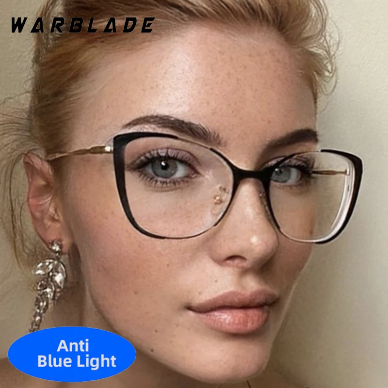 

Trend New Fashion Metal Cat Eye Anti-Blue Light Luxury Women Glasses Brand Design Men Computer Reading Optical Spectacle Lentes