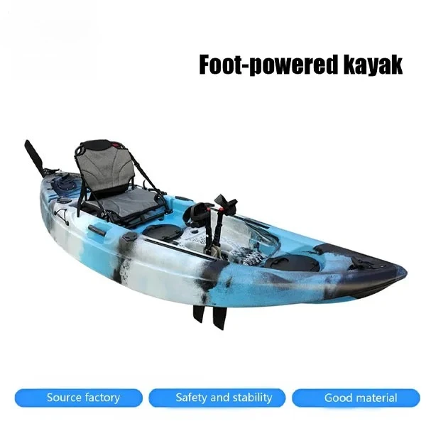 3-meter single-person pedal-driven fishing kayak (sit-on-top); suitable for marine waters; waterproof and durable