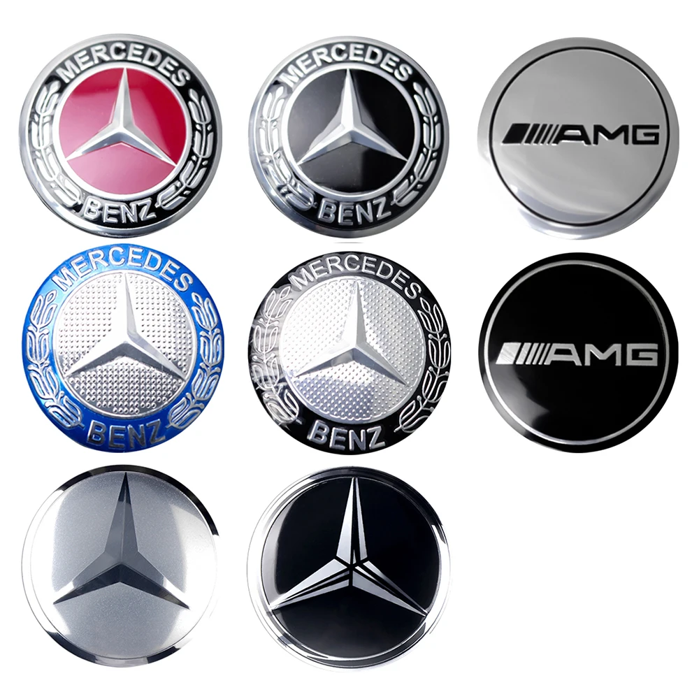 56/60/63/65/68MM Car Badge Wheel Center Cover Hub Cap Stickers For Mercedes Benz A B C Class AMG Smart Fortwo 451 W203 W202 Gla