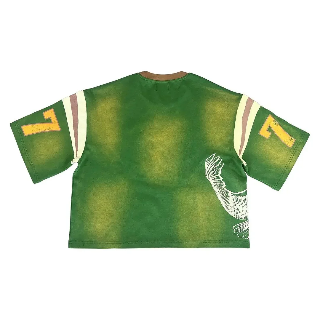 Vintage Y2K Street Harajuku Hip Hop Splicing Round Neck Loose T Shirt Men Women Short Sleeved Tops Baseball Jersey