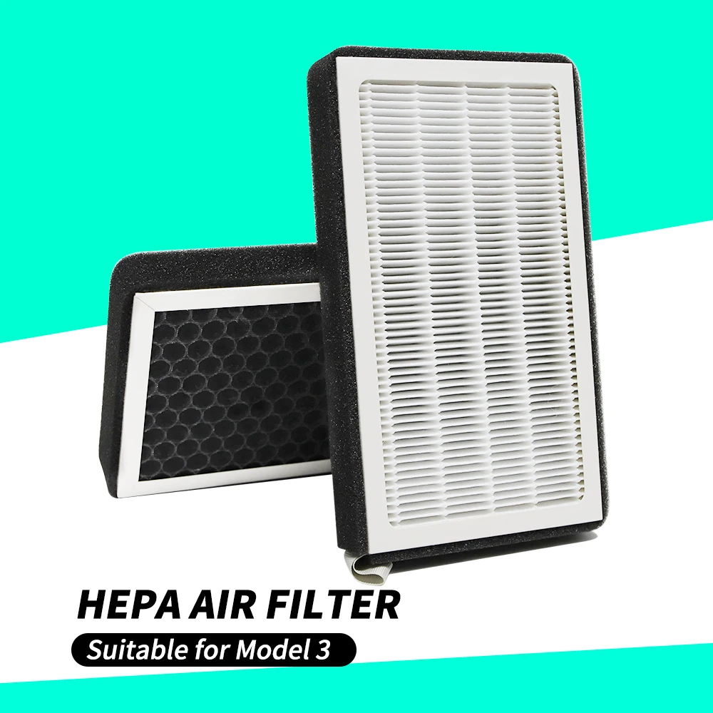 HEPA Air Filter N98 for Tesla Model 3 2019-2023 2PC Car Cabin Air Filter Replacement Part with HEPA Activated Carbon pm2.5