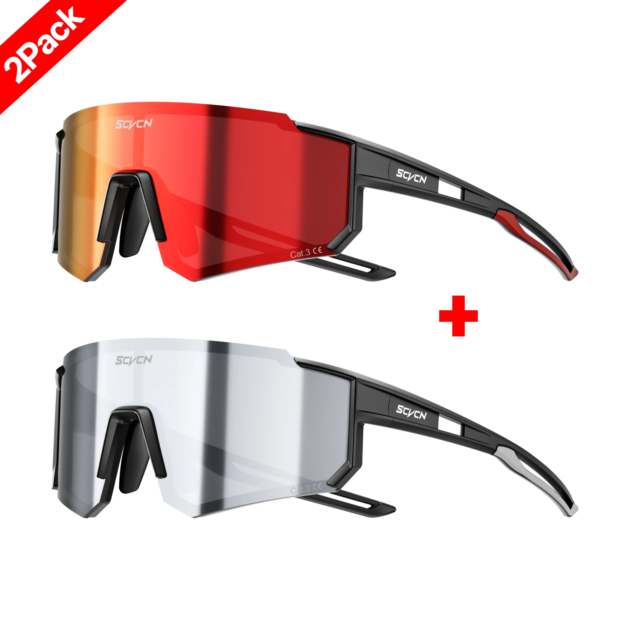 SCVCN Neue Outdoor-Sport-Sonnenbrille MTB Fahrrad Radfahren Wandern Eyewear Laufen Ultraleichte Herren Damen Pickleball UV400 Brille