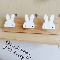 Nordic Style Creative Home Hook Clothes Hanging Children Room Rabbit Solid Wood Storage Racks Bow Clapboard Home Decoration