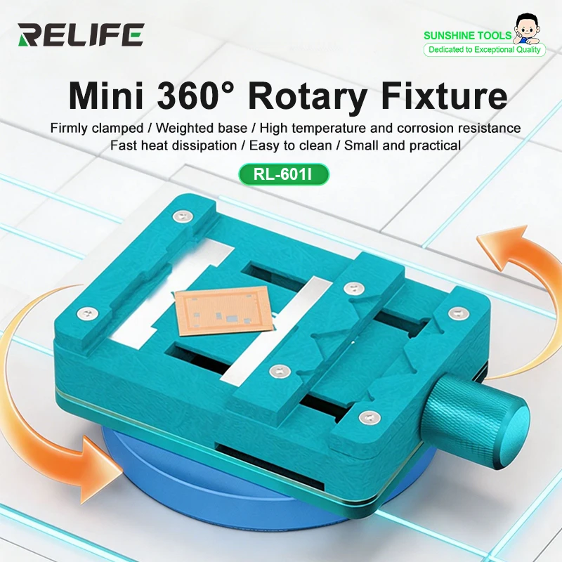 

RELIFE RL-601I Motherboard Chip Repair Mini Rotary Fixture 360° all-round Controllable Detachable Turntable Repair Tools