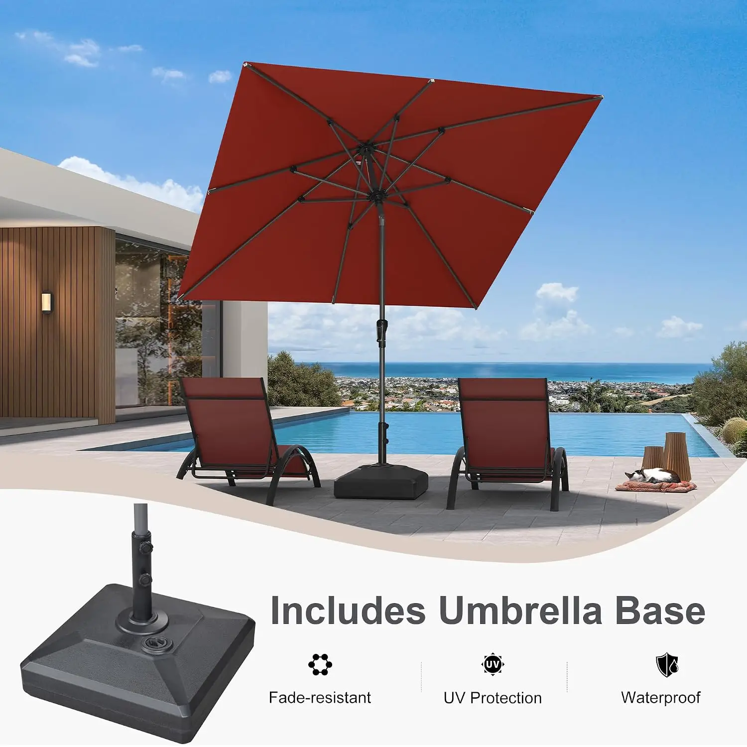 Tilt Shade Your Way, 99% UV Protection, 200 GSM Fabric, Wind-Ready, Easy Setup, Relax Sooner, Coated Aluminum, Easy Care