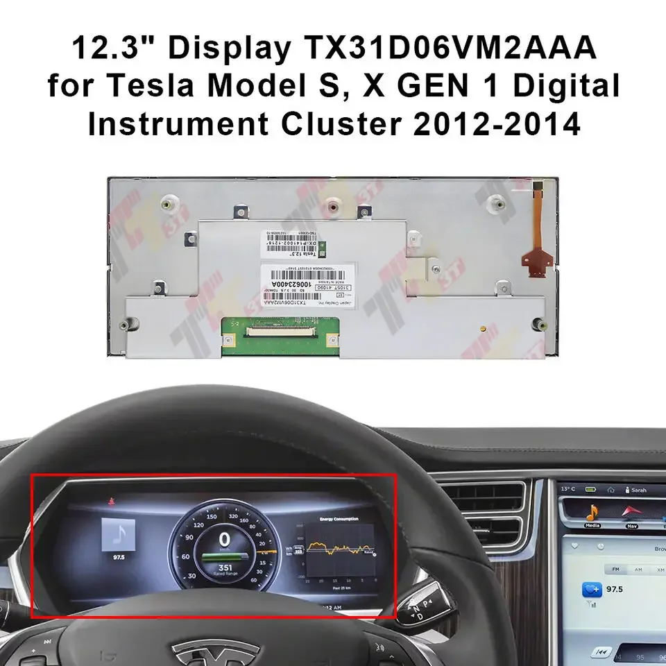 

12.3" Dashboard LCD Display TX31D06VM2AAA for Tesla Model S X GEN 1 Digital Instrument Cluster