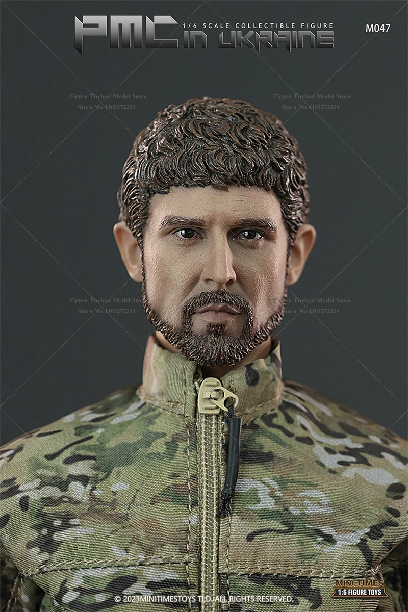 

MINITIMES Toys M047 1/6 Ukraine PMC Camfoulage Cloth Military Action Figure Static Rifle Model Decor 12" Full Set Soldier Model