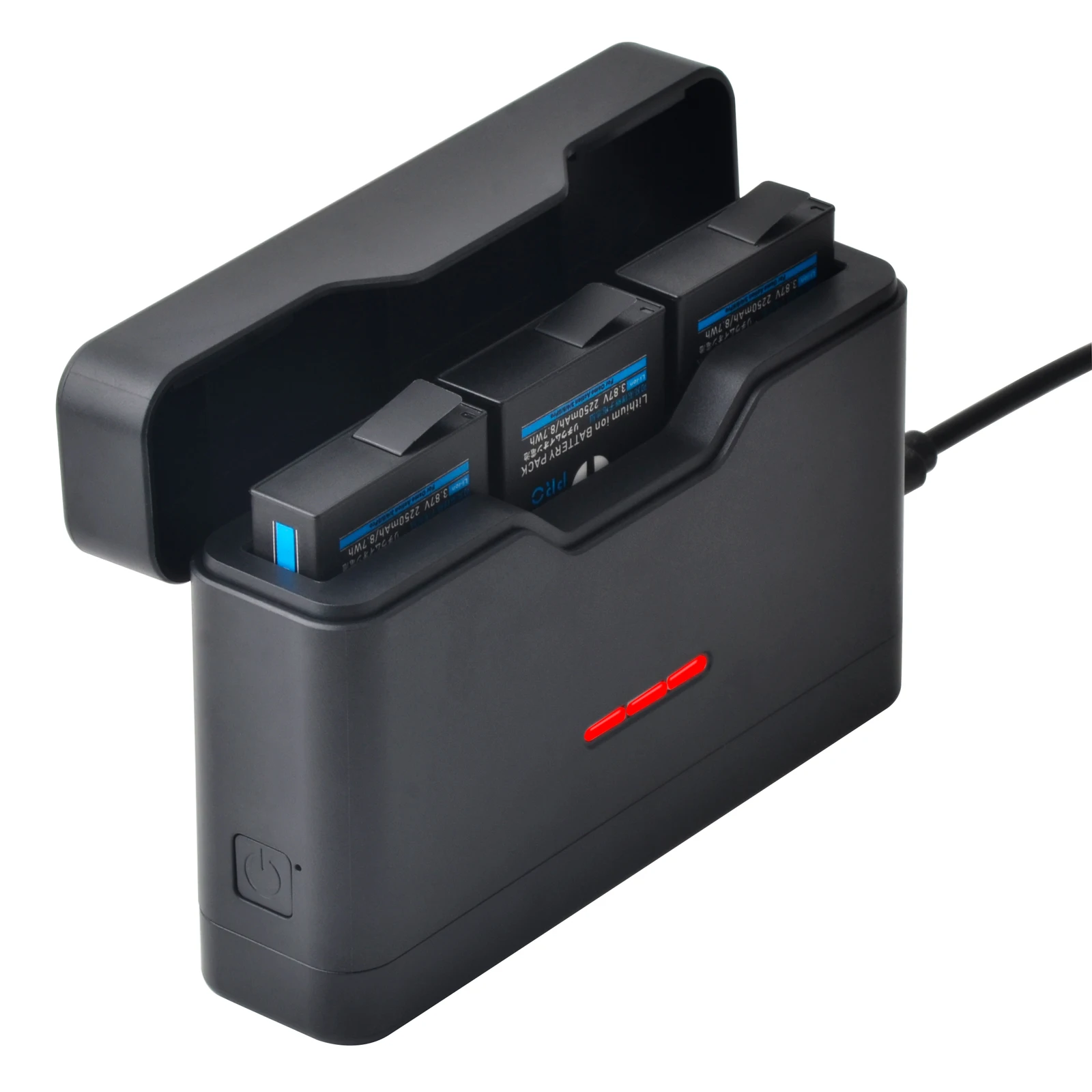 2280mAh Li-ion Battery for DJI Osmo Action 3/4/5 Pro/6, Osmo 360 Camera,3-Slot Charger Dock for Osmo Action Series Cameras