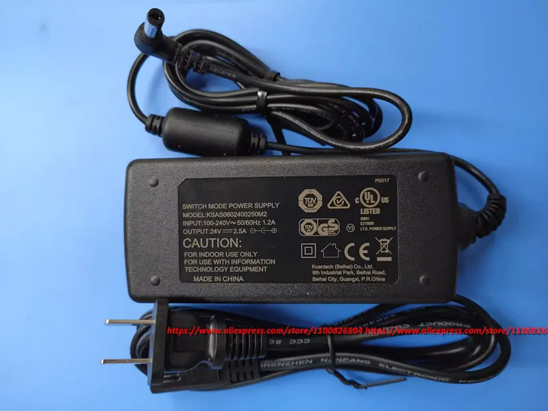 Genuine For Ktec 24V 2.5A Switching Power Supply AC Adapter KSAS0602400250M2 Charger 5.5*2.1 Tip Original