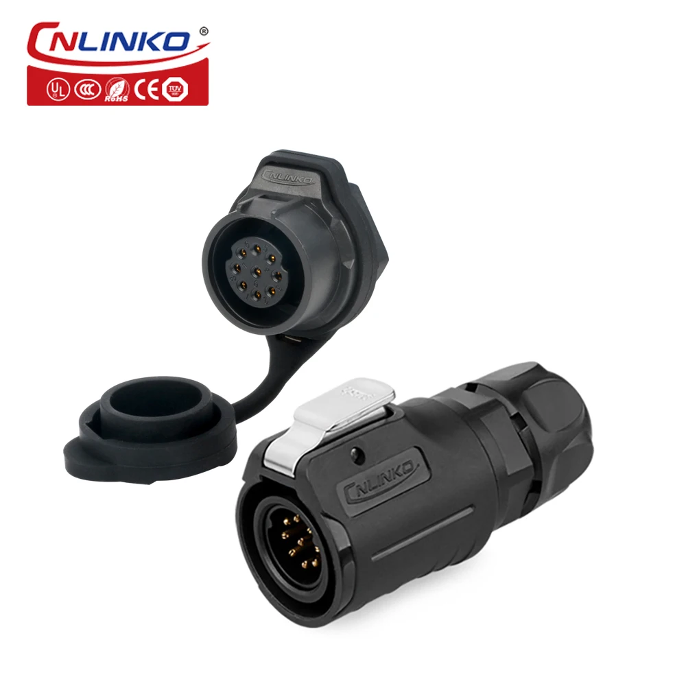 CNLINKO M16 Waterproof 2/3/4/5/7/8/9 Pin Aviation Connector Solder Wire Male to Female LED Connector for LED Light Strips