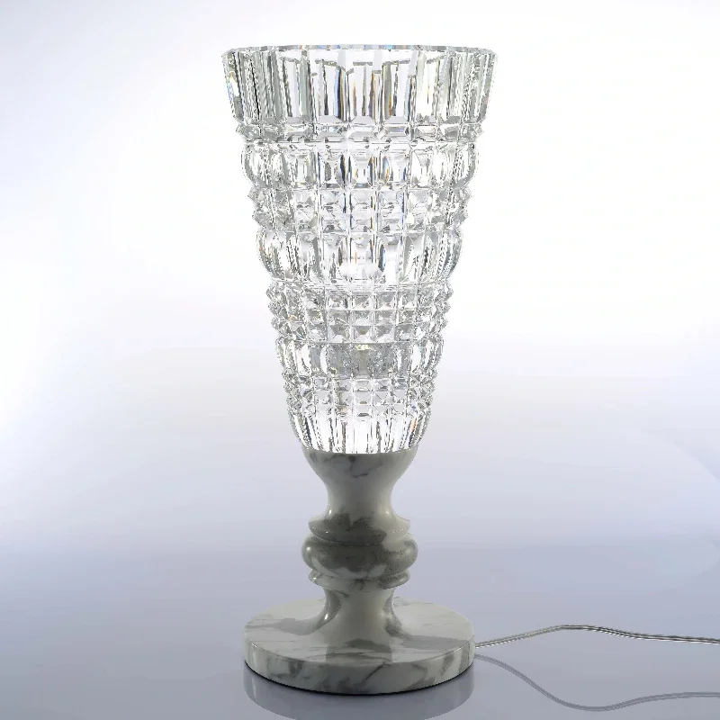 Modern luxury simple style decoration round clear rose marble crystal natural home tabletop high vase