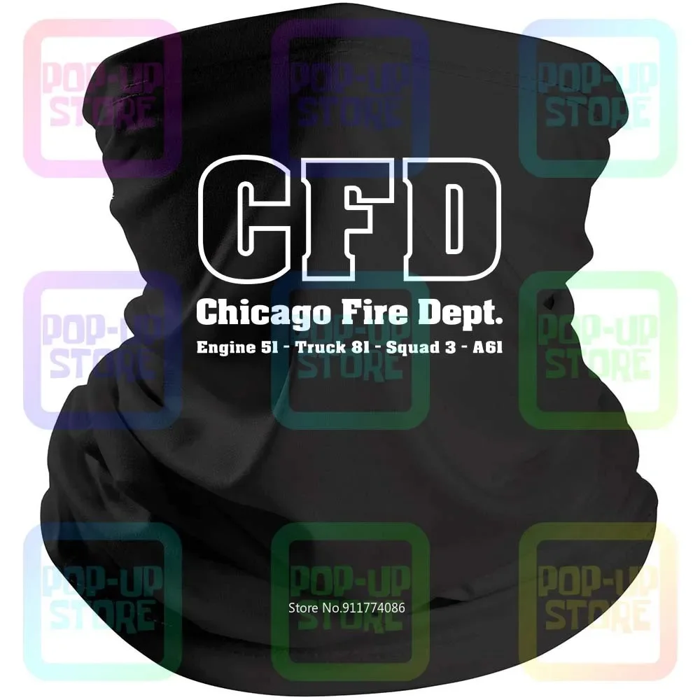 Chicago Fire Department Duty Chicago Fire Tv Show Funny Black Bandana Balaclava Scarf Neck Gaiter Mouth Cover