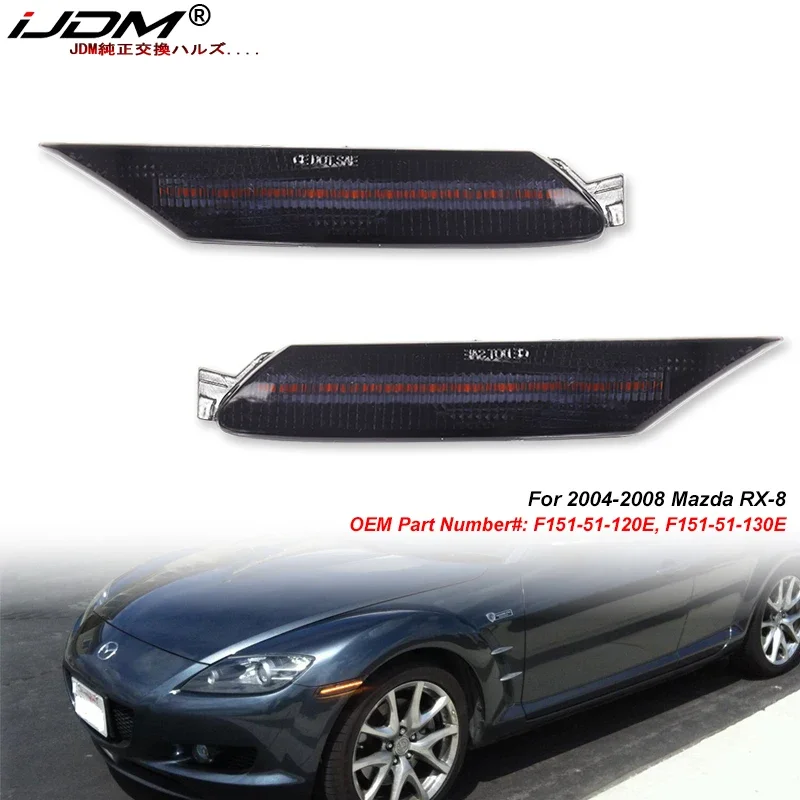 Para Mazda RX-8 conjunto de luz de posición lateral delantera lámpara de señal de giro ámbar/luces de conducción/luces de estacionamiento 2004-2008 12V