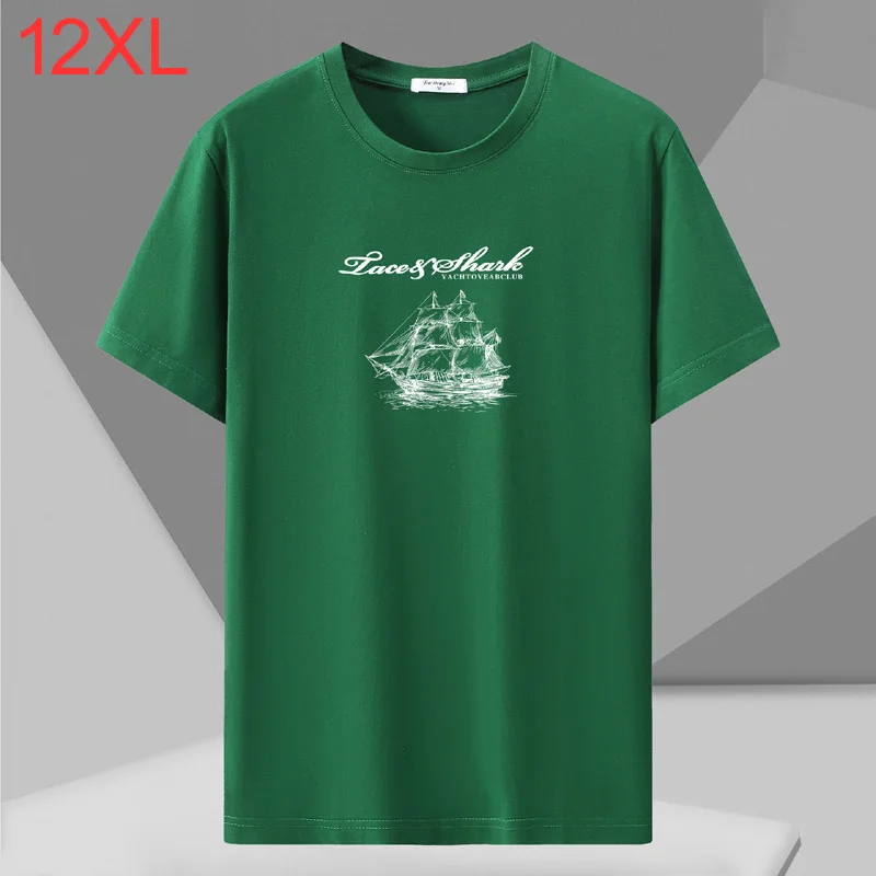 

Зеленая футболка 2024, летняя футболка, мужская хлопковая футболка 10XL 12XL, большие размеры, топы с короткими рукавами, футболки, мужская рубашка с принтом, красный, серый